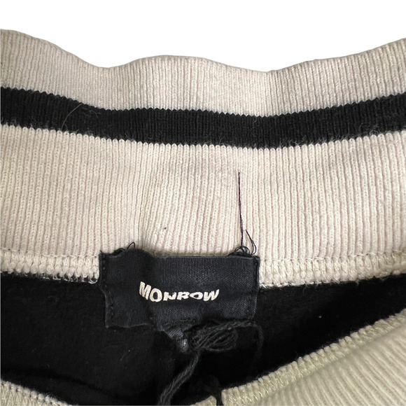 Monrow Women's Jogger Pants Black Loose Tapered Rayon Cotton High Rise Size L - Picture 8 of 9